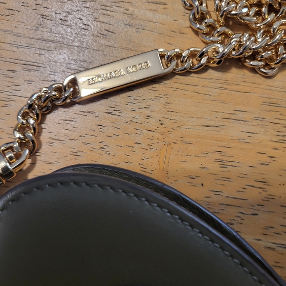 Michael Kors Butterfly Design Leather Crossbody Bag - Black and Gold - Picture 3 of 6